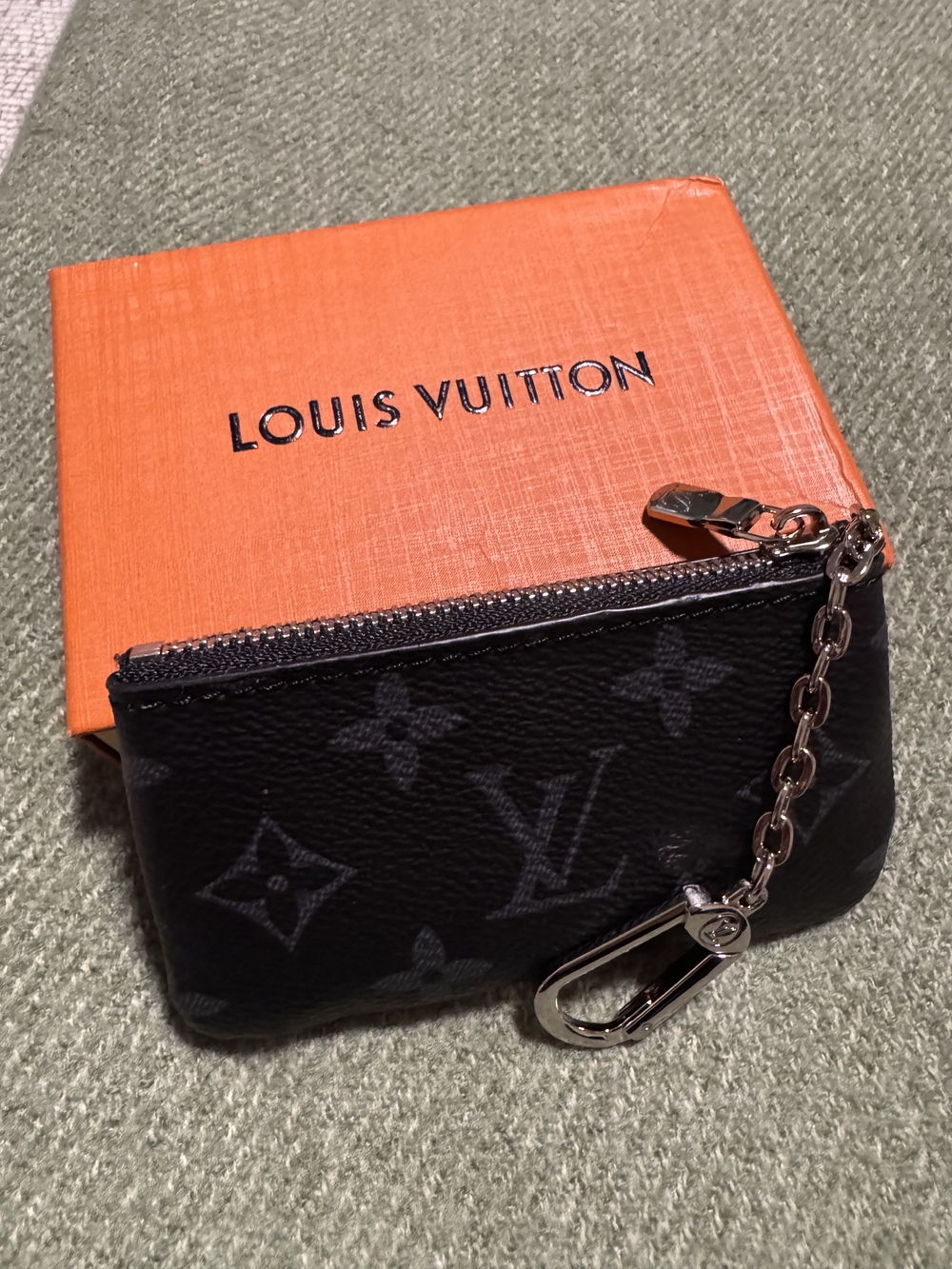 Louis Vuitton Monogram Eclipse Key Pouch — Black & Gray - Picture 2 of 5
